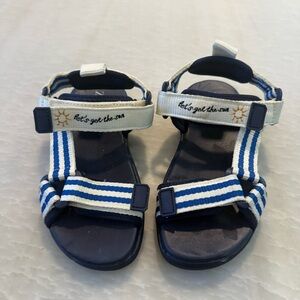 Zara Navy and White Striped Kids Sandals